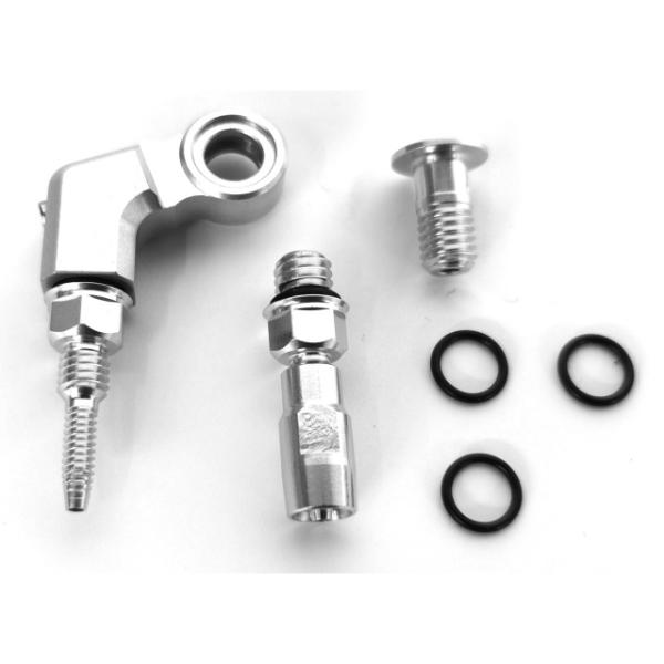 Trickstuff Leitungsanschlussset F&uuml;r Kevlar Leitung, silber, Angled & M6x1 5mm  Silber