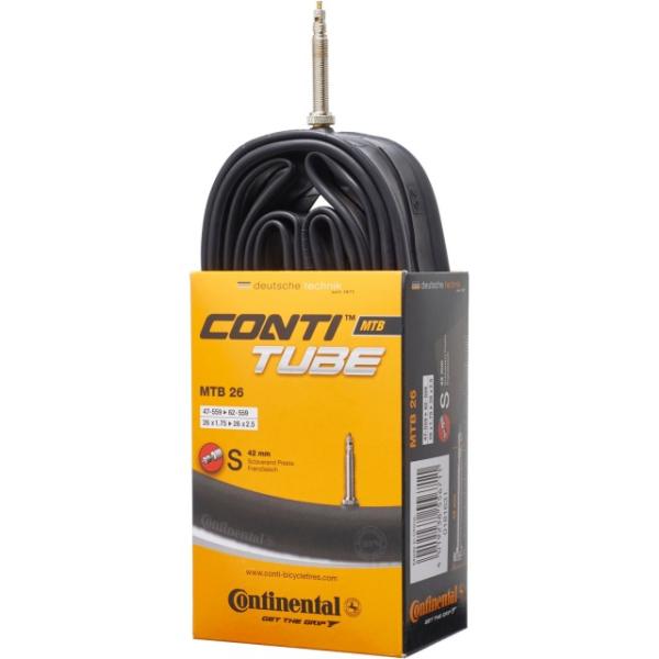 Continental Schlauch MTB 26 Presta 26x1.75-2.50 47/62-559 Ventil 42mm  Black 26 1,75 &ndash; 2,5 x 1,75 &ndash; 2,5 Zoll